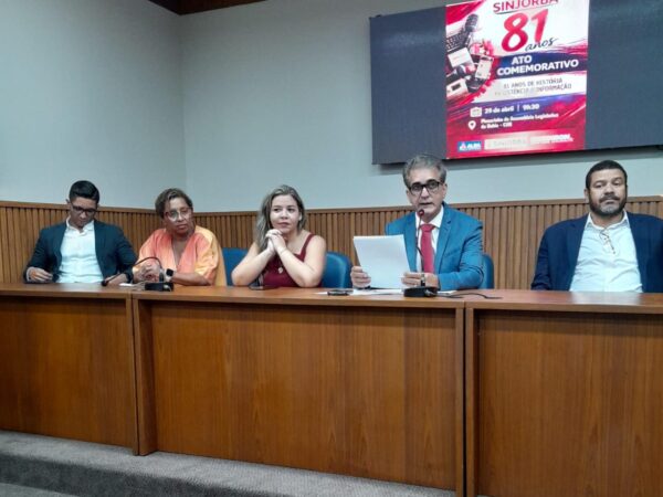 ALBA celebra 81 anos do SINJORBA em sessão que reafirma jornalismo como pilar da democracia