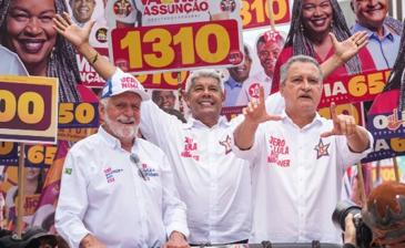 Jerônimo, Rui Costa e Jaques Wagner participam de caminhada pró-Lula em Salvador